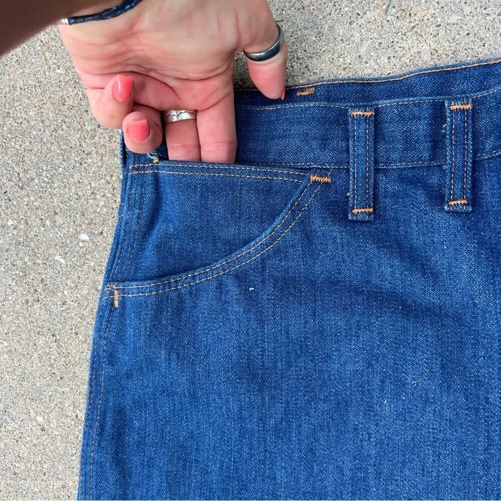Vintage 70s Wrangler No Fault Jean 945DEN 38x34 Cowboy Cut Regular Fit